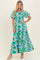 Emerald Green Floral Smocked Tiered Maxi Dress