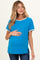 Blue Contrast Trim Boxy Fit Maternity Tee