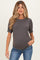 Charcoal Puff Sleeve Basic Maternity Top