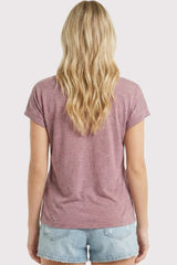 Mauve Slub Knit V-Neck Top