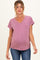Mauve Slub Knit Maternity V-Neck Top
