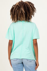 Mint Washed V-Neck Oversized Maternity Tee