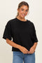Black Raw Cut Edge Boxy Tee