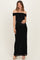 Black Off Shoulder Mesh Maternity Maxi Dress