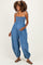 Blue Polka Dot Printed Maternity Jumpsuit