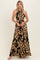 Black Floral Halter Cutout Open Back Maxi Dresses