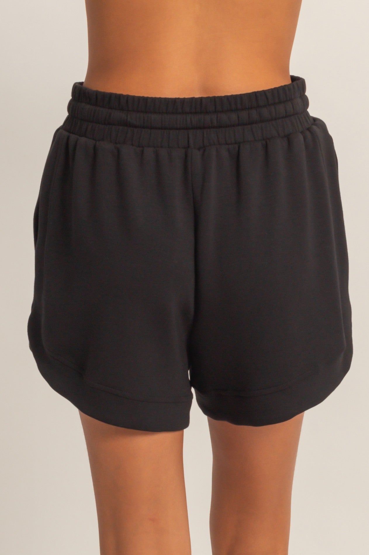 Black Drawstring Relaxed Fit Shorts
