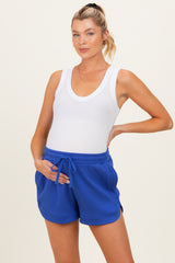 Cobalt Drawstring Relaxed Fit Maternity Shorts