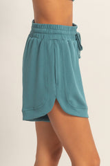 Teal Drawstring Relaxed Fit Shorts