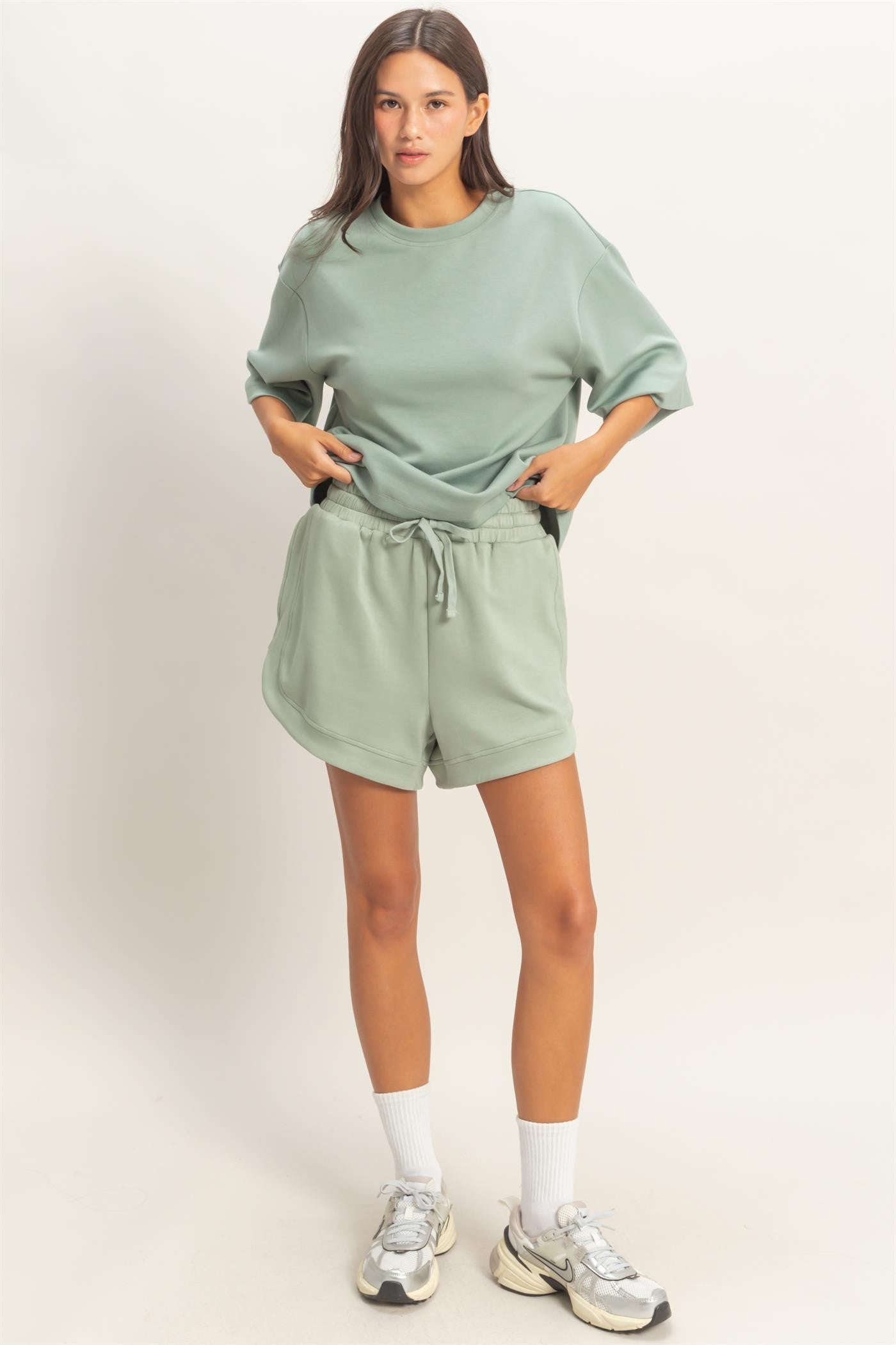 Sage Drawstring Relaxed Fit Shorts