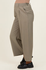 Olive Elastic Waistband Maternity Trousers