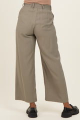 Olive Elastic Waistband Maternity Trousers