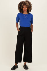Black Elastic Waistband Maternity Trousers