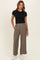 Mocha Elastic Waistband Trousers