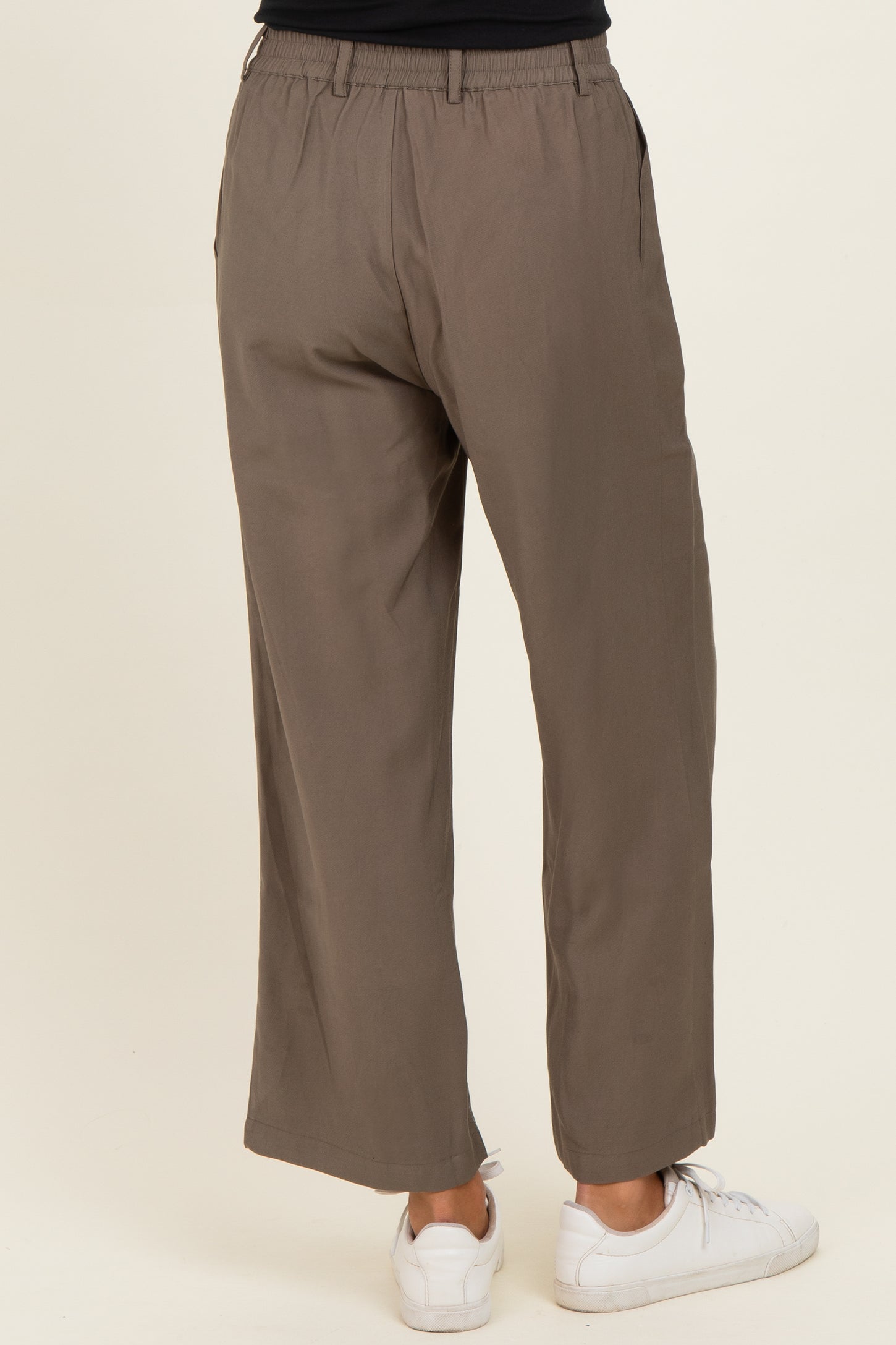 Mocha Elastic Waistband Trousers