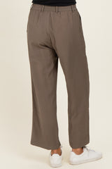 Mocha Elastic Waistband Trousers