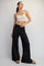 Black Mineral Wash Wide Leg Pants