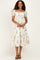 Ivory Floral Puff Sleeve Midi Dress