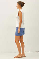 Blue  Pull On Short