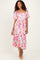 Pink Floral Square Neck Babydoll Maxi Dress
