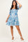 Light Blue Floral Smocked Tiered Mini Dress