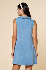 Denim Button Down Mini Shirt Dress