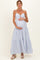 White Striped Cutout Tie Back Maternity Maxi Dress