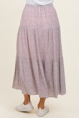 Blue Floral Maxi Skirt