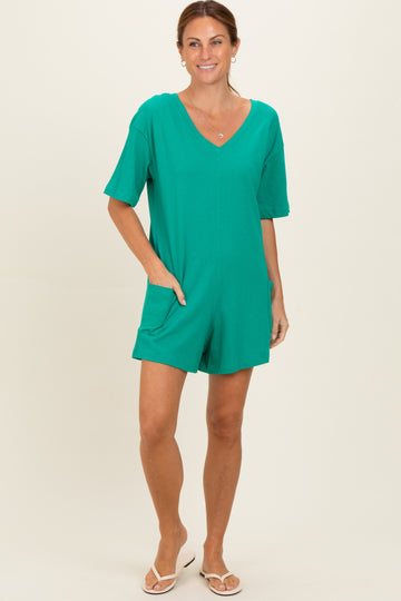Green Scoop Neck Romper