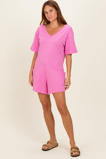 Pink Scoop Neck Romper