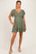 Olive Smocked Maternity Dress