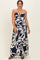 Navy Floral Cutout Halter Maternity Maxi Dress