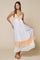 Cream Colorblock Tiered Ruffle Maxi Dress