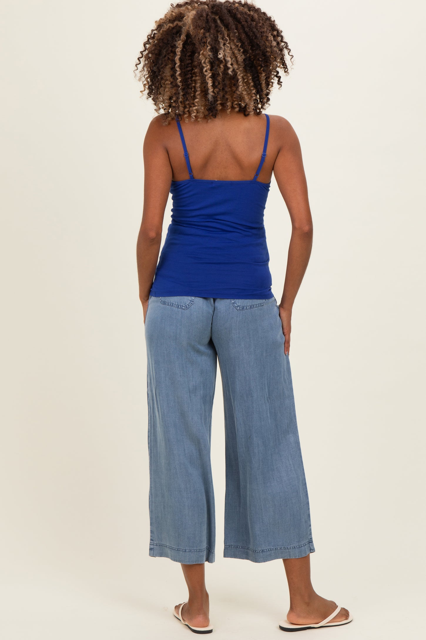 Royal Blue Basic Adjustable Strap Maternity Cami