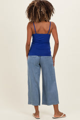 Royal Blue Basic Adjustable Strap Maternity Cami