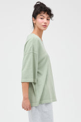 Sage Pigment Oversized Half-Sleeve T-Shirt