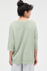 Sage Pigment Oversized Half-Sleeve T-Shirt