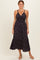Black Floral Lace Detail Strappy Maxi Dress