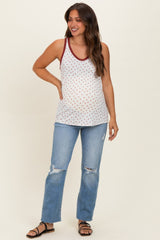 Brick Floral Solid Trim Maternity Tank Top