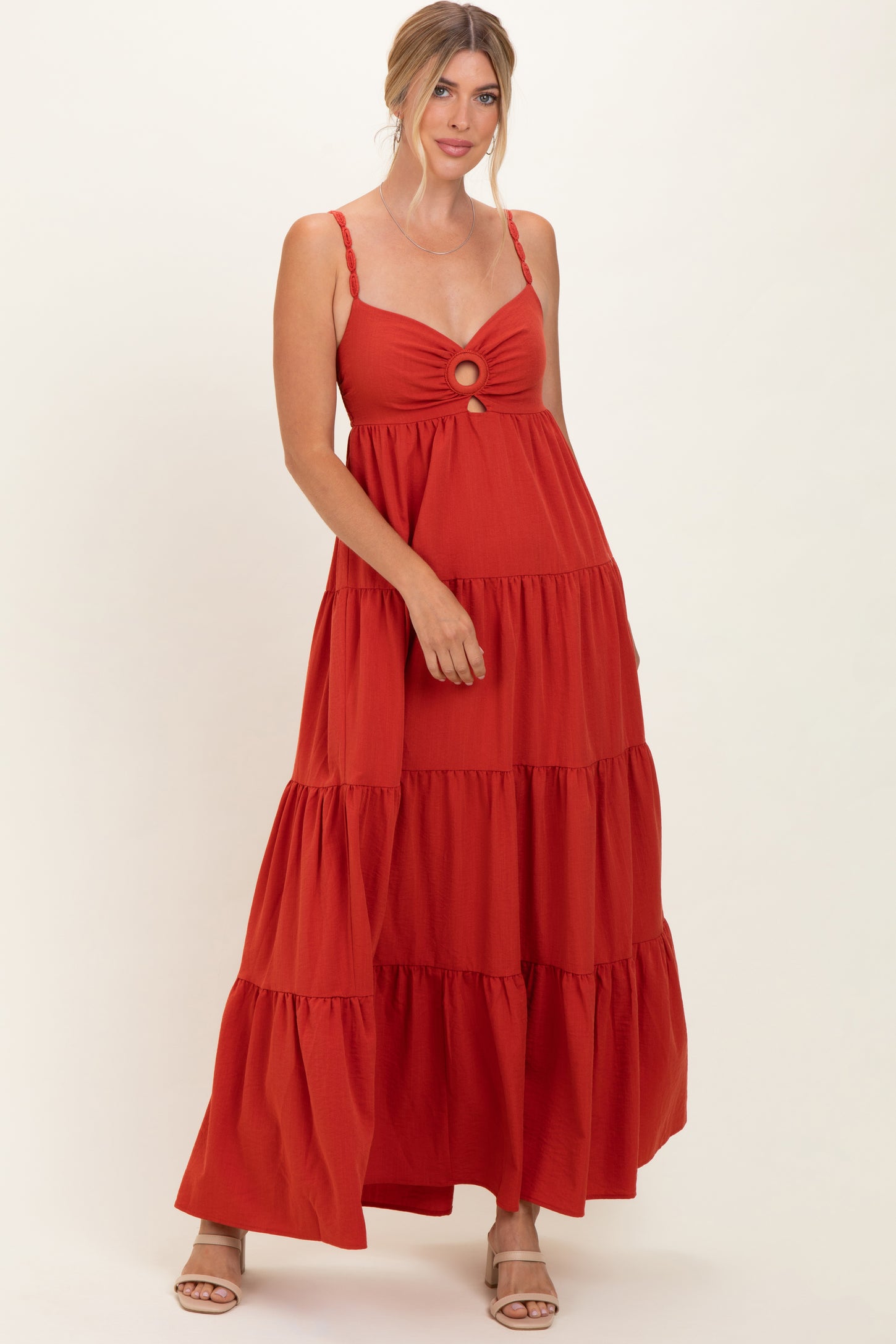 Terracotta Cutout Maxi Dress