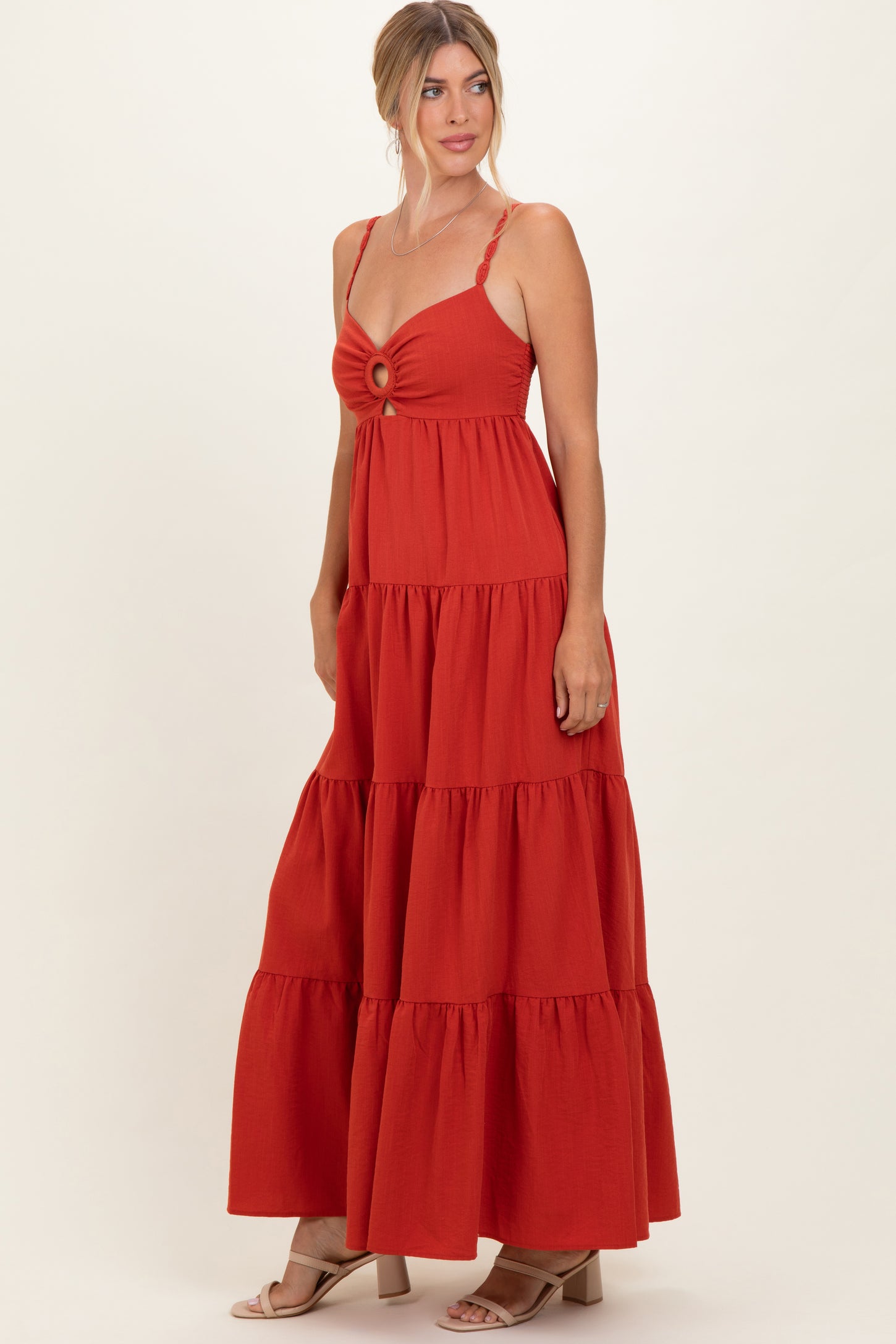 Terracotta Cutout Maxi Dress