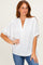 Off White Textured Stripe Oversized Blouse