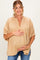 Taupe Textured Stripe Oversized Maternity Blouse
