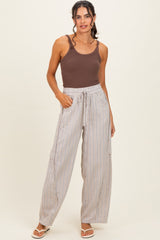 Coconut Washed Striped Maternity Pants