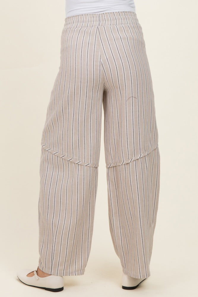 Coconut Washed Striped Maternity Pants