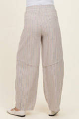 Coconut Washed Striped Maternity Pants