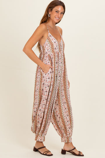 Lemongrass Floral Harem Leg Jumpsuit