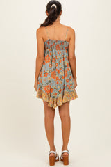 Meadow Colorblock Floral V-Neck Dress