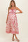 Pink Printed Front Tie Maternity Midi Dress