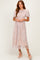 Cream Floral Smocked Midi Dress